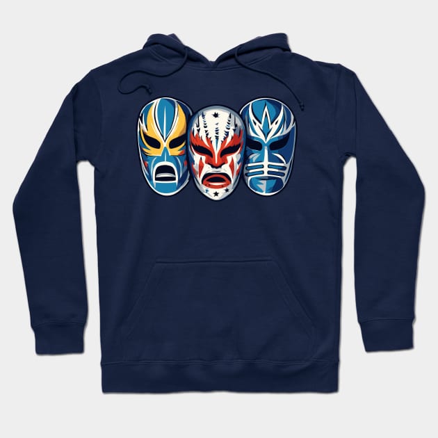 Lucha Libre Luchador Masks Hoodie by Ray Crimson